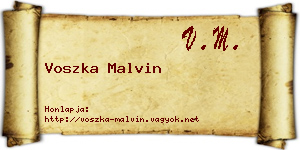 Voszka Malvin névjegykártya